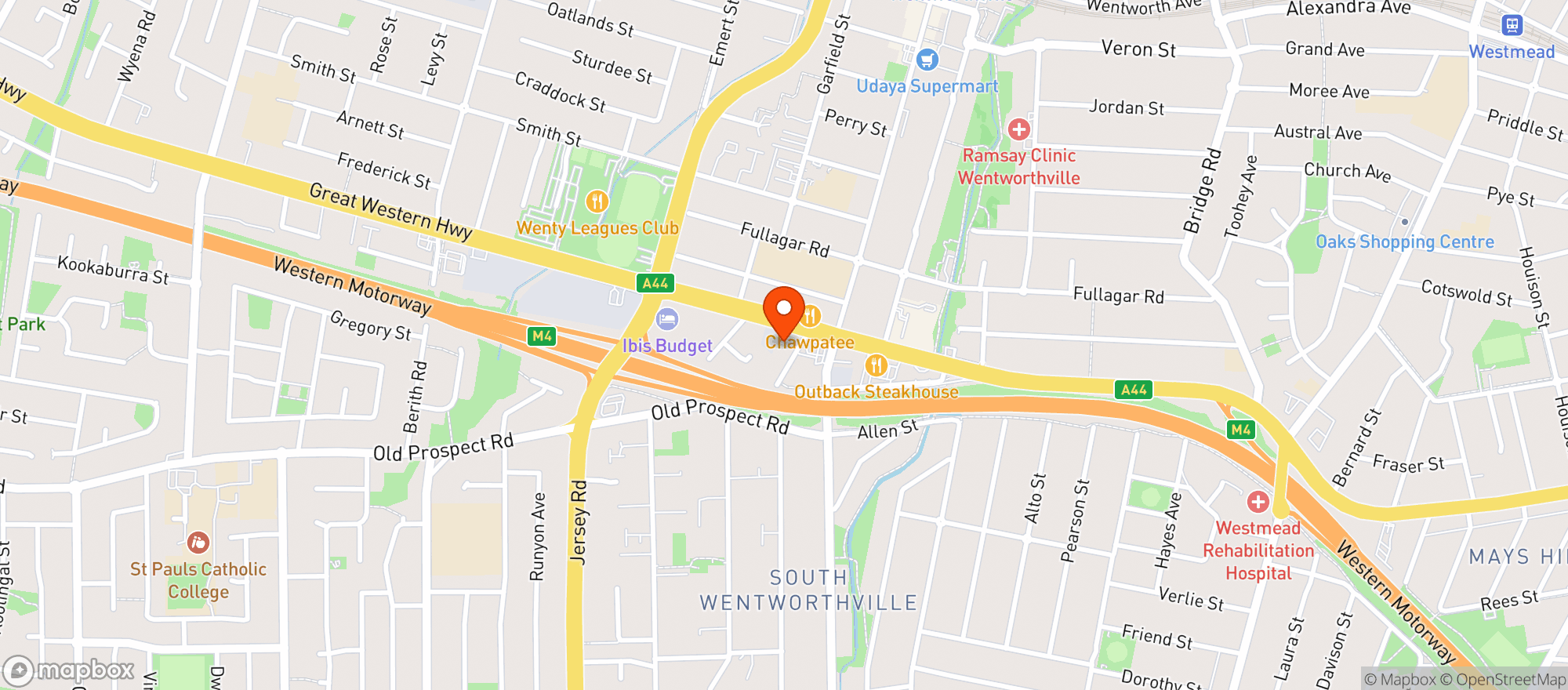 Map showing Wentworthville Dan Murphys