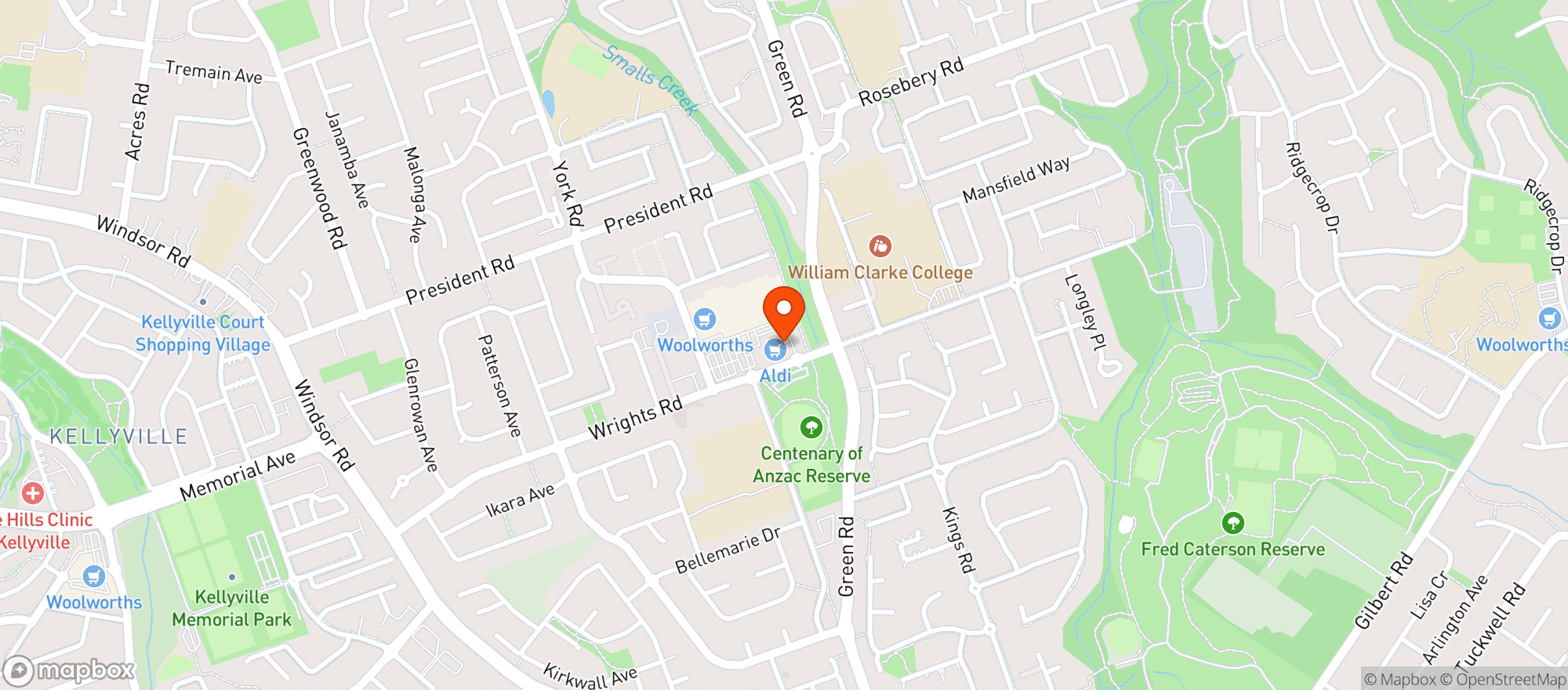 Map showing Liquorland Warehouse Kellyville