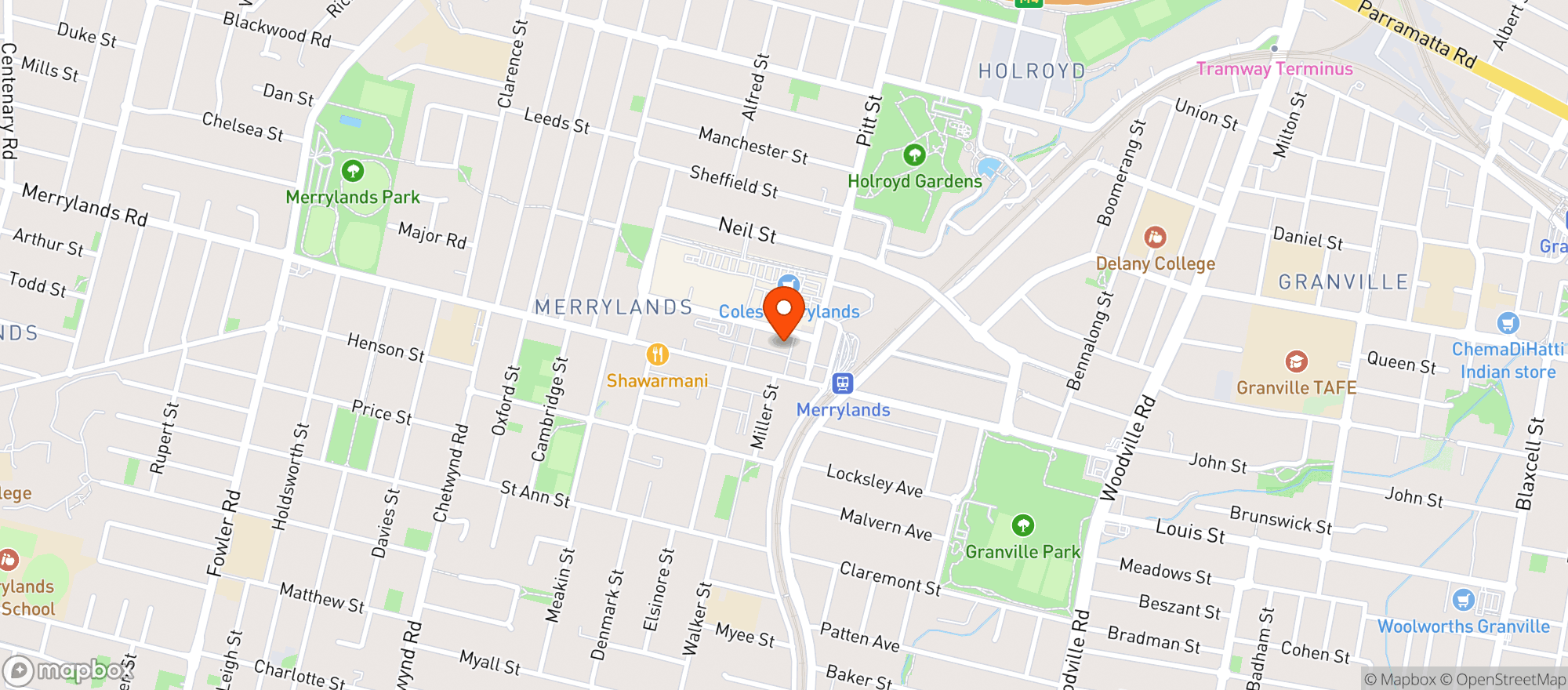 Map showing Liquorland Merrylands