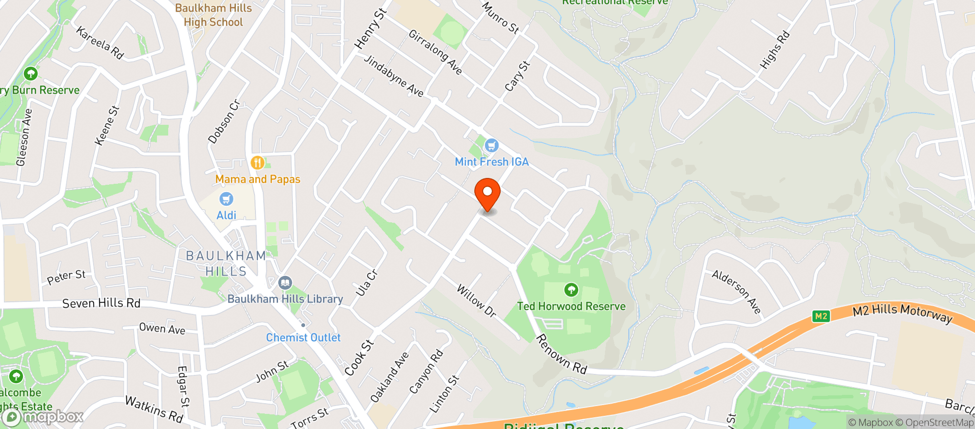 Map showing Liquorland Winston Hills