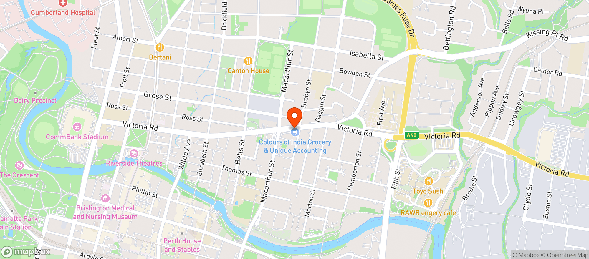 Map showing Parramatta Dan Murphys