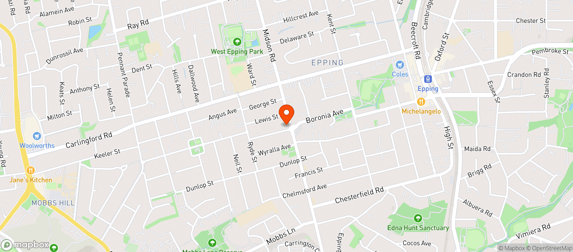 Map showing Fleet Street Merchants Epping