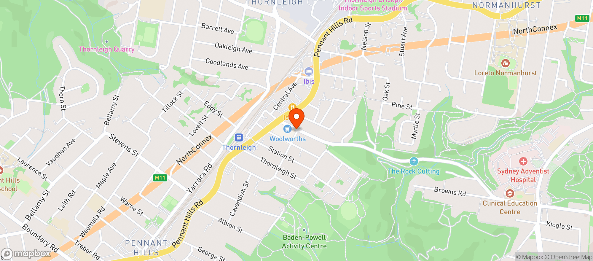 Map showing Thornleigh Dan Murphys