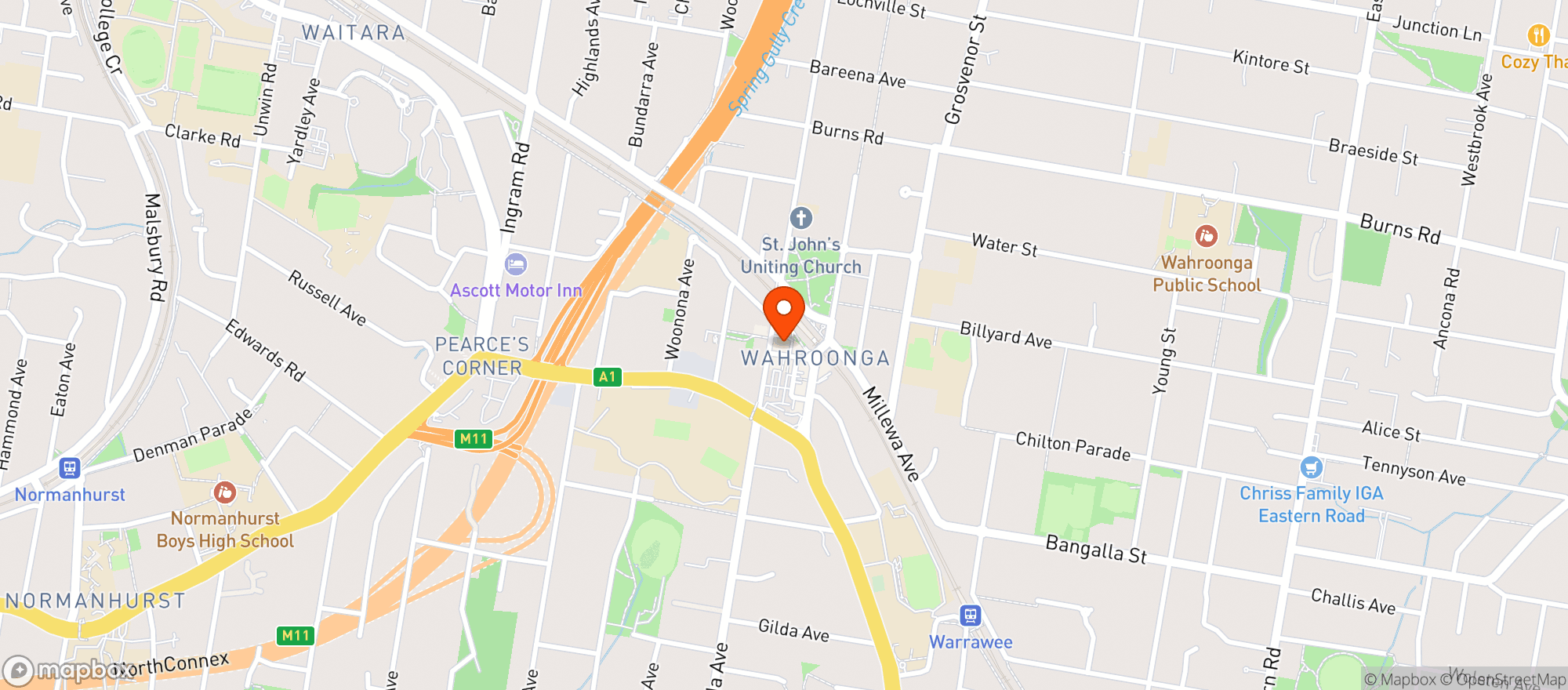 Map showing Wahroonga BWS