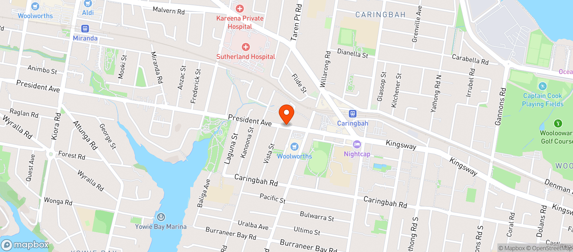 Map showing Caringbah BWS