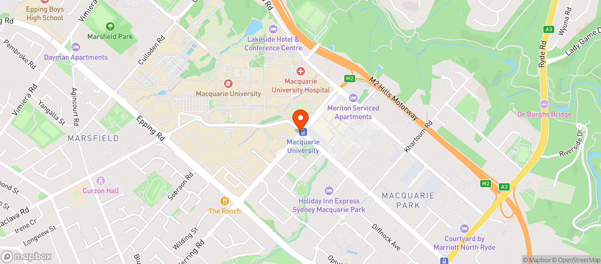 Map showing Macquarie Ryde - BWS