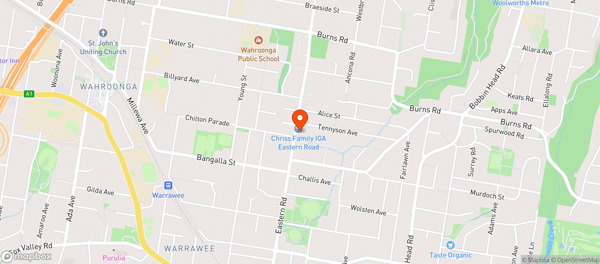 Map showing Turramurra BWS
