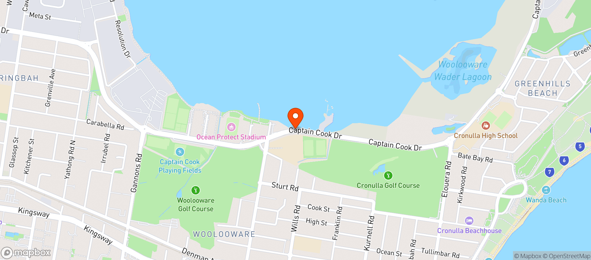 Map showing Woolooware Dan Murphys