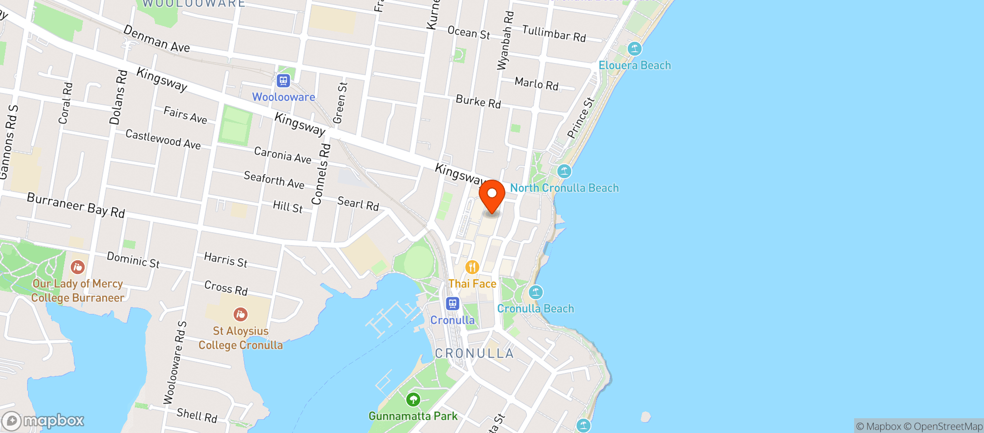 Map showing Obriens Cronulla