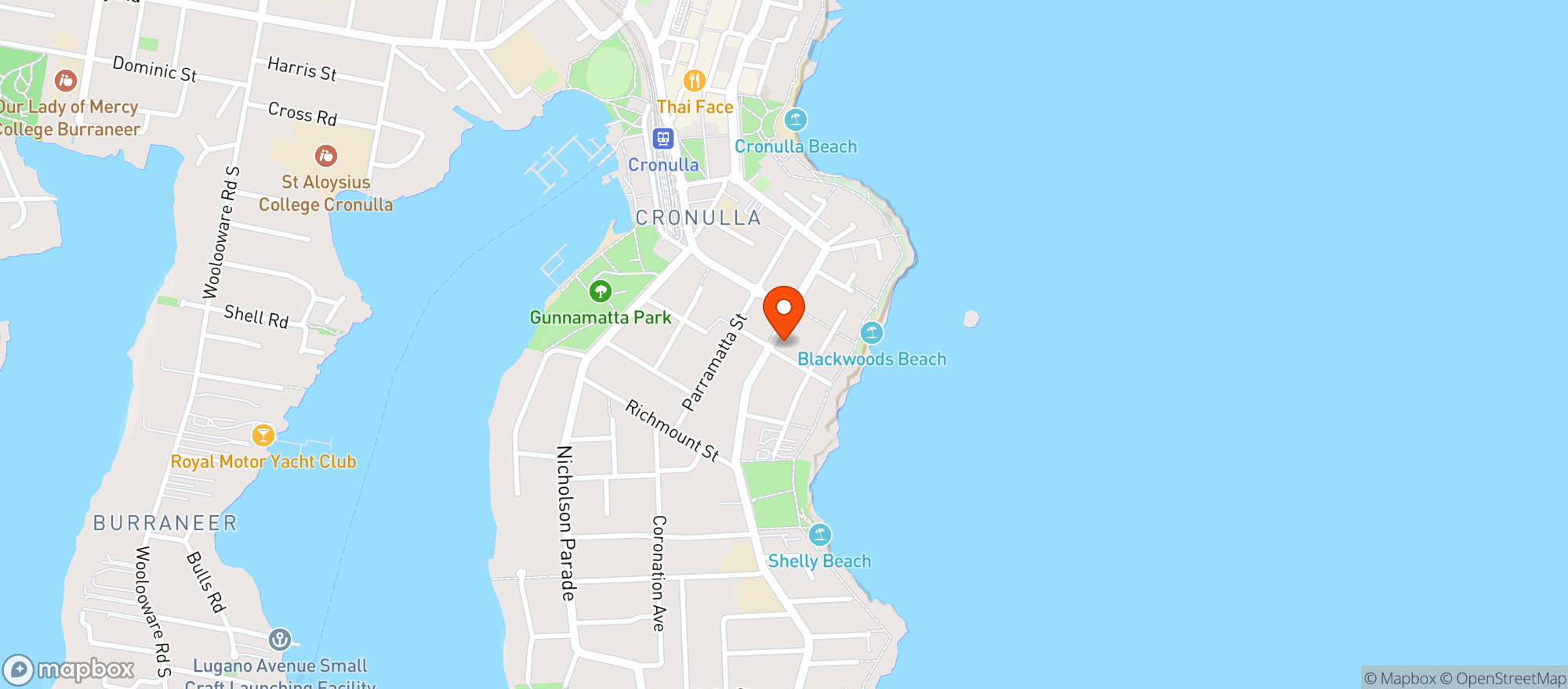 Map showing Cronulla South BWS