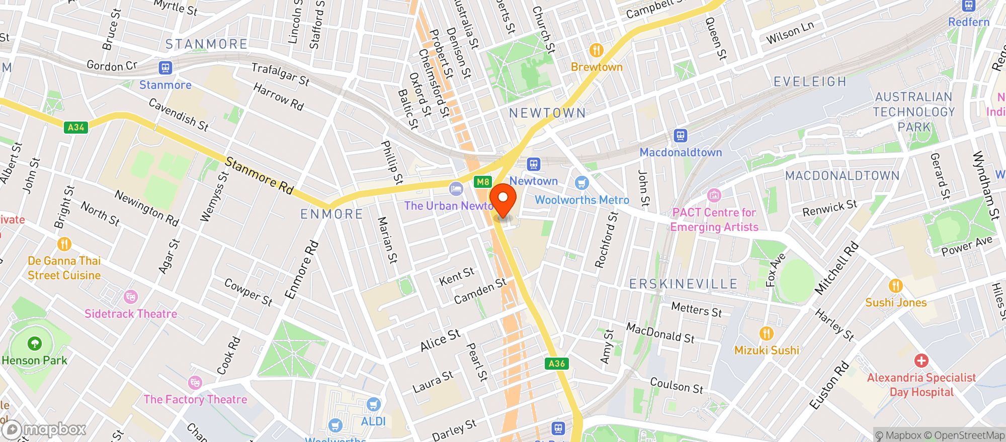 Map showing QE Foodstores Newtown