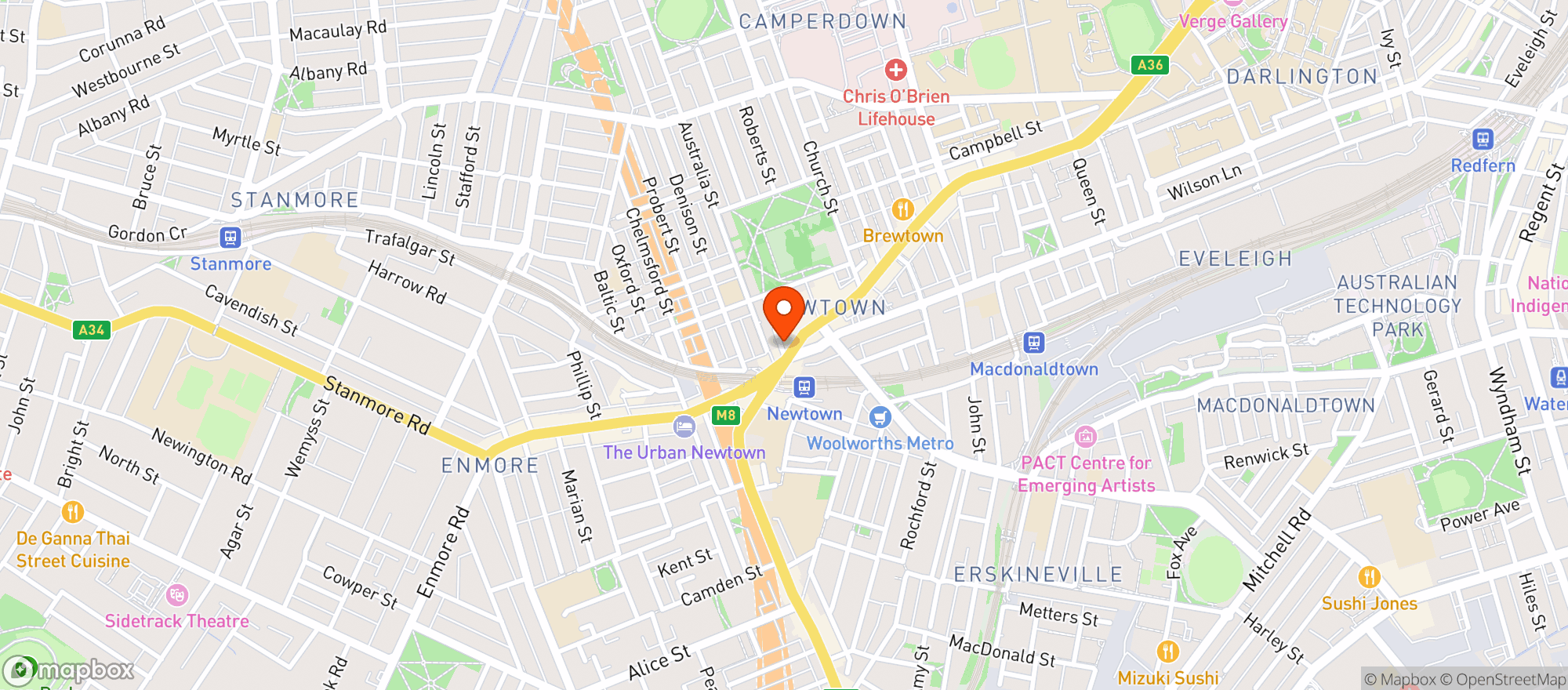 Map showing Websters Bar