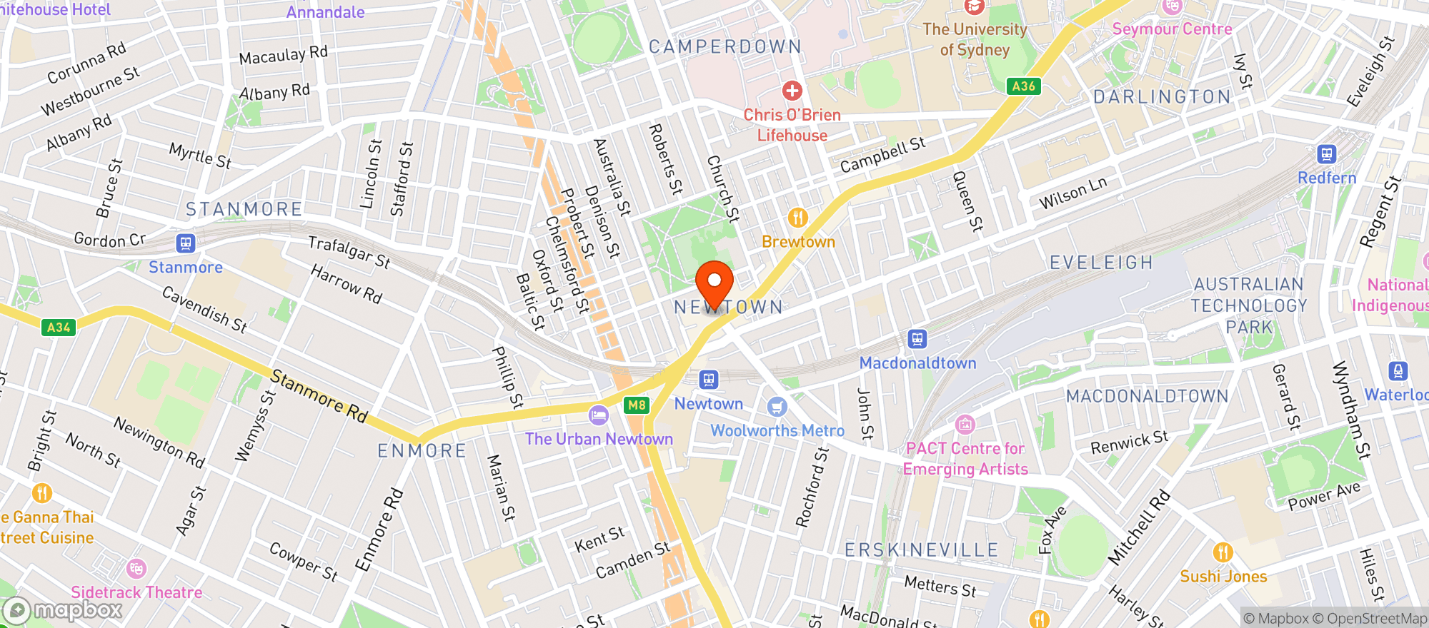 Map showing Kelly's on King