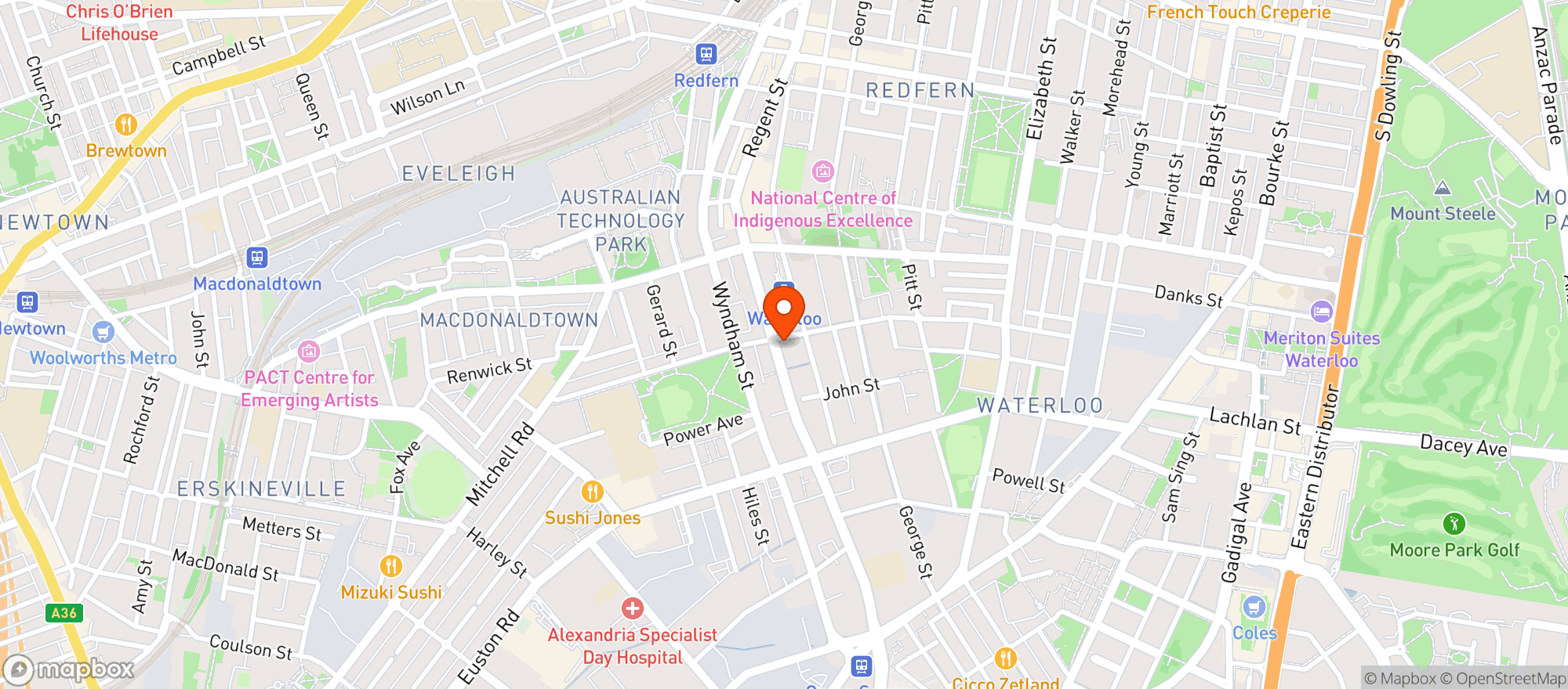 Map showing The Cauliflower Hotel