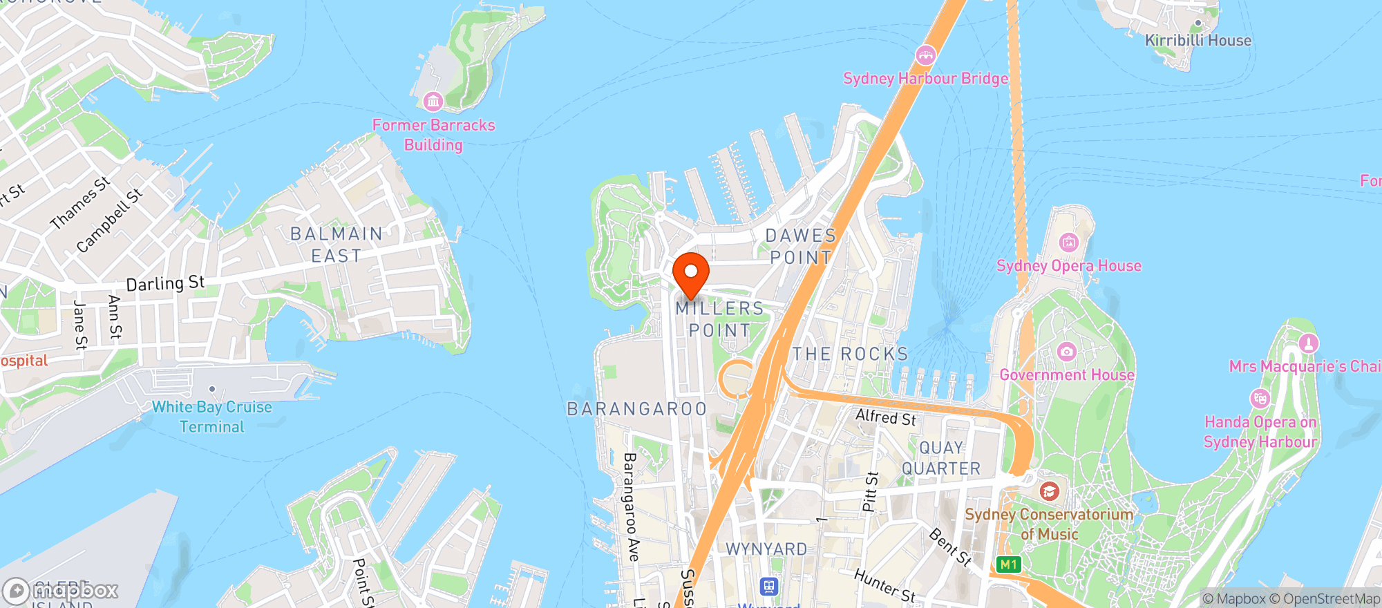 Map showing Captain Cook Hotel