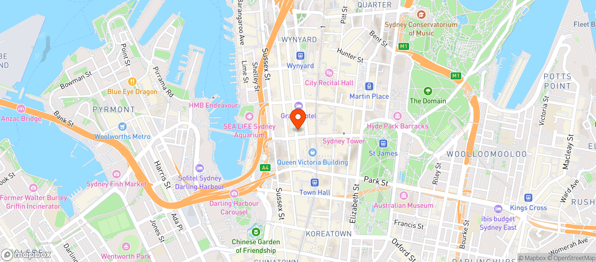 Map showing Betty's Burgers