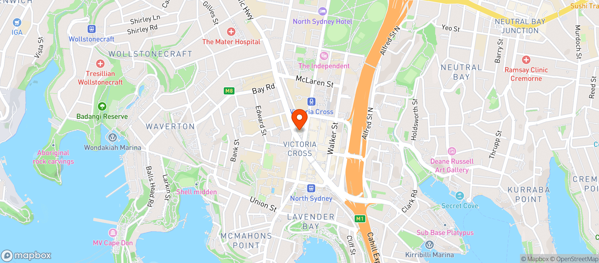 Map showing North Point BWS