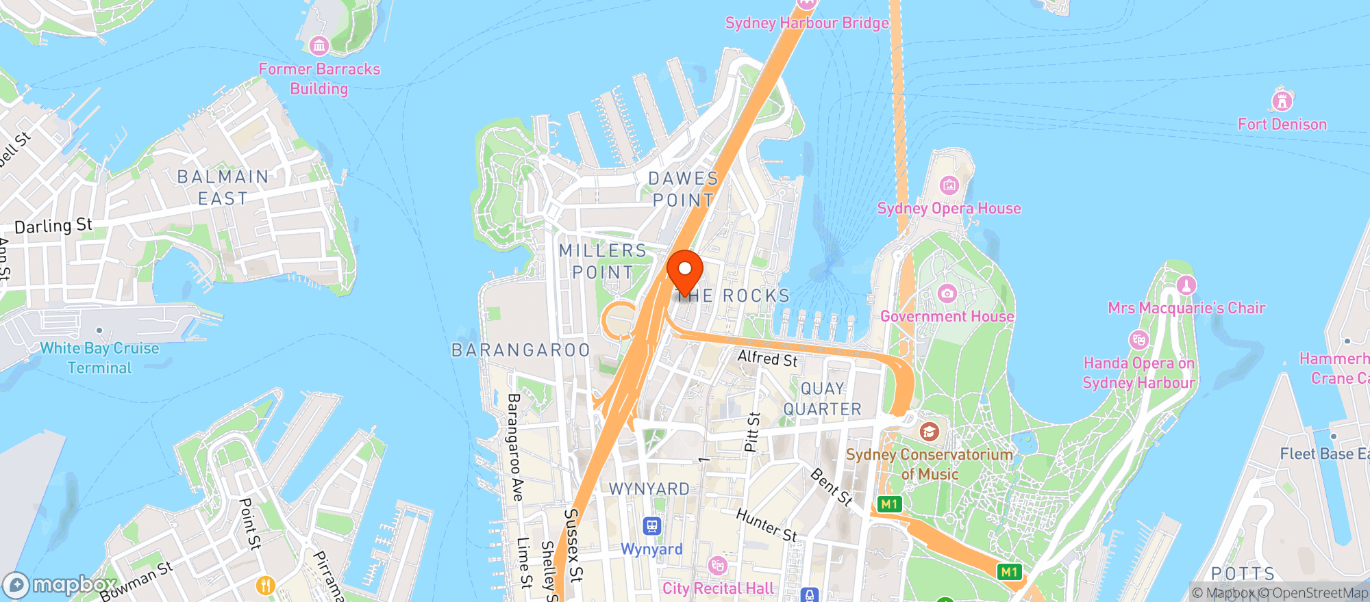 Map showing Sydney Harbour Yha