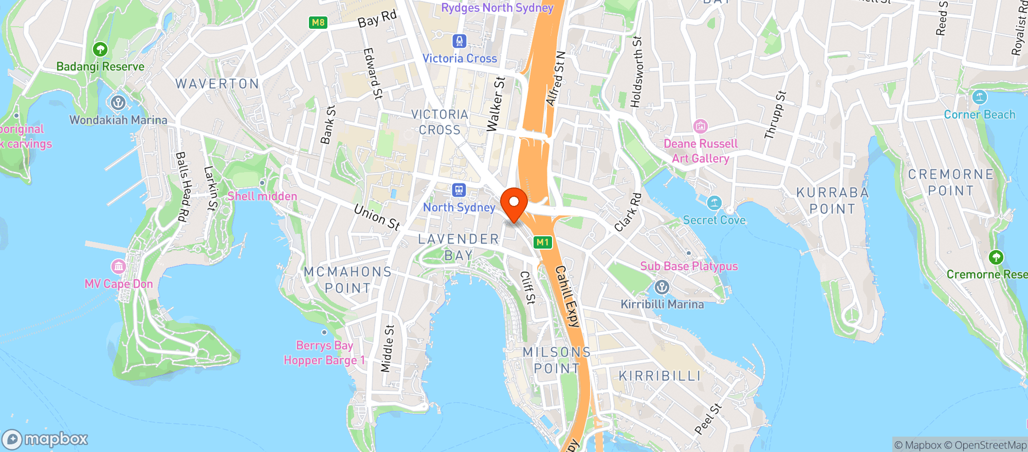 Map showing Bay Ten Espresso