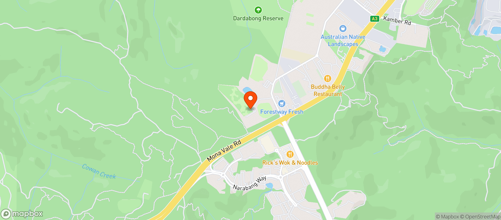 Map showing Terrey Hills Par 3 Pitch & Putt Golf Course
