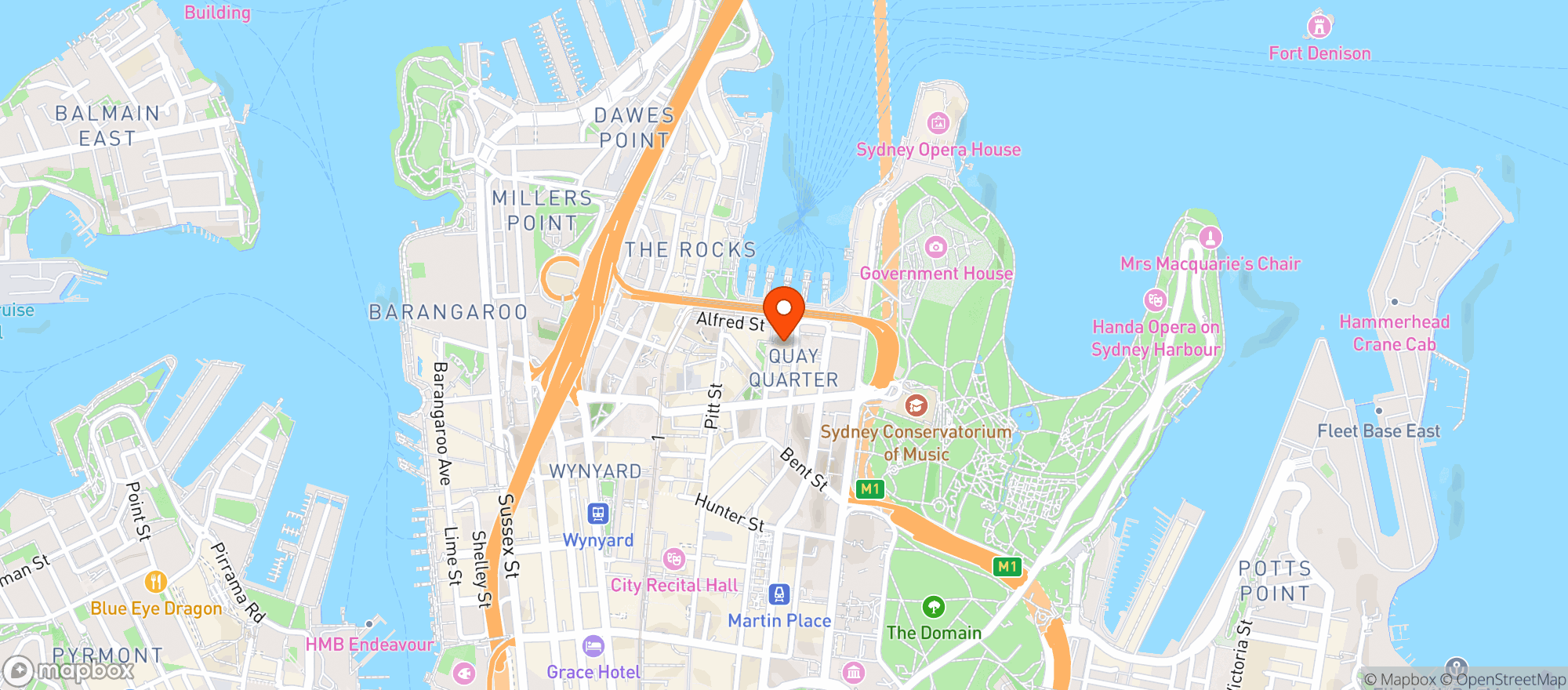 Map showing Cafe Sydney