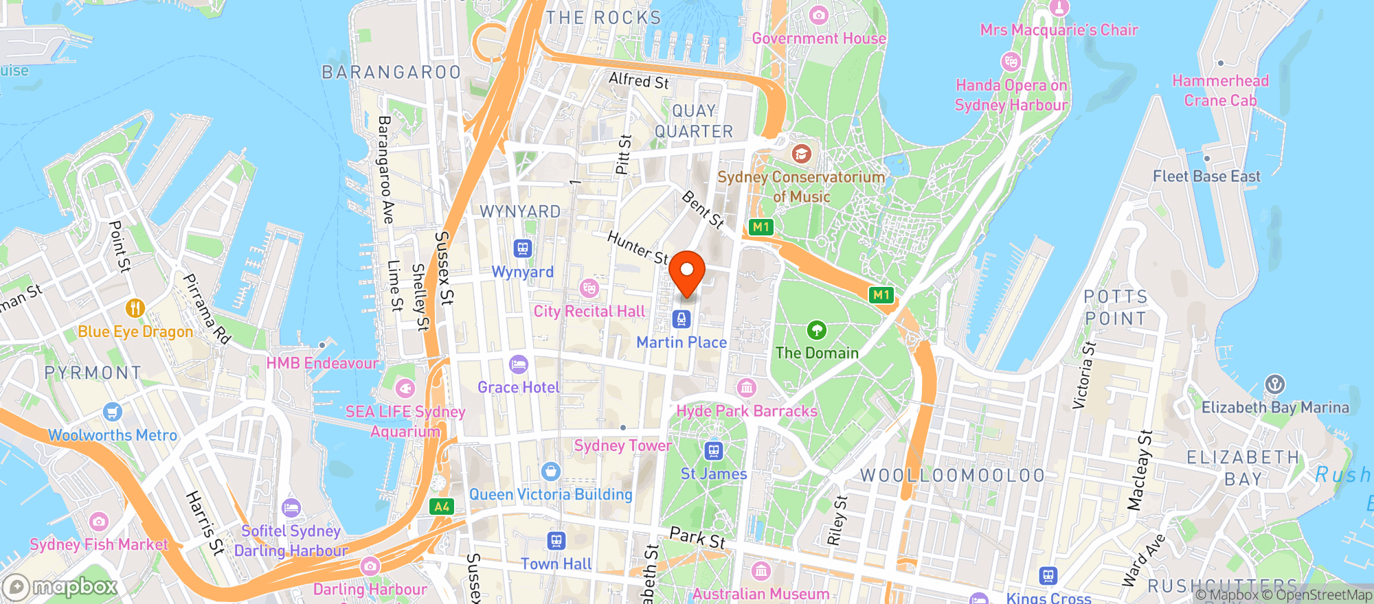 Map showing 52 Martin Place