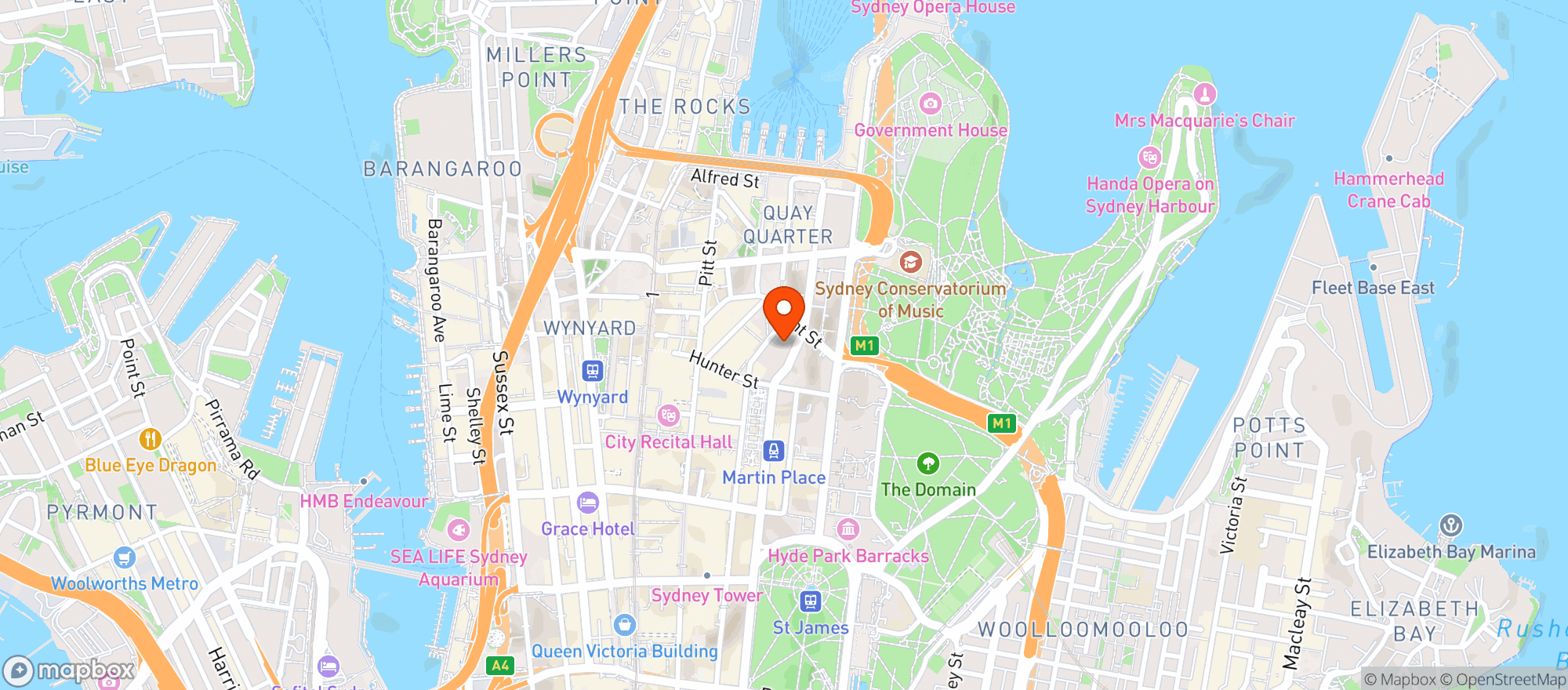 Map showing Sofitel Sydney Wentworth