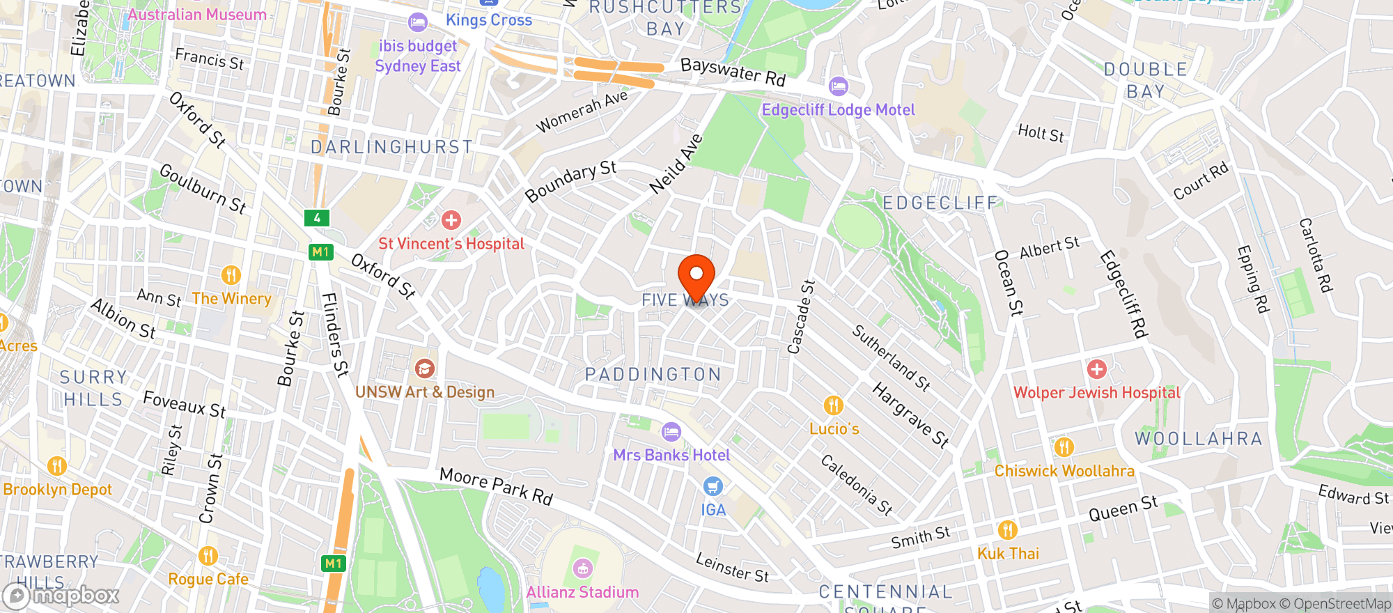 Map showing Woolworths Metro - Glenmore Village Metro