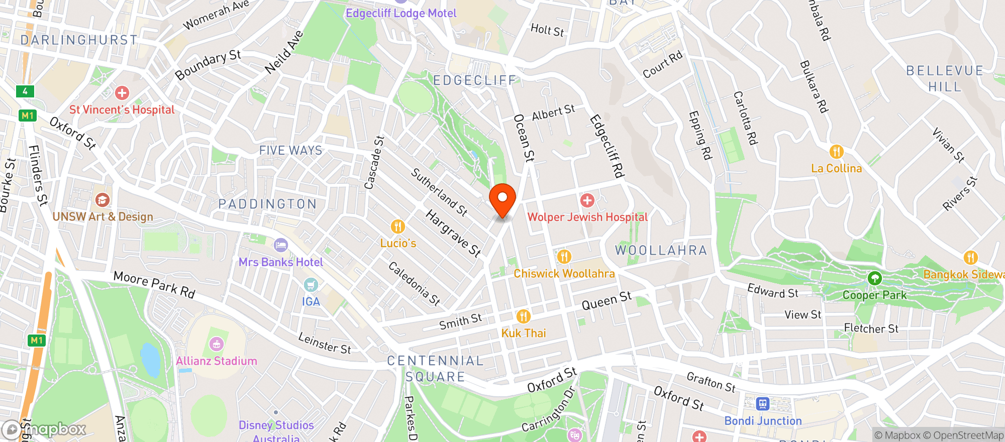 Map showing Lord Dudley Hotel