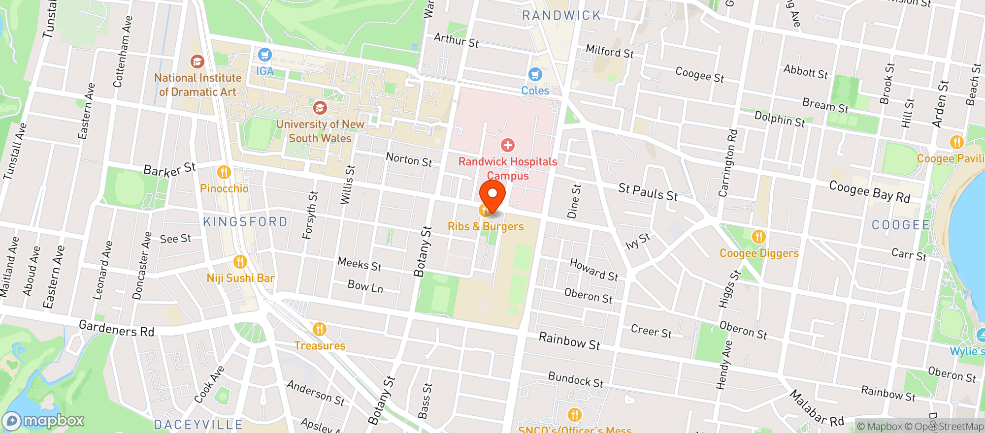 Map showing Baccomatto Osteria