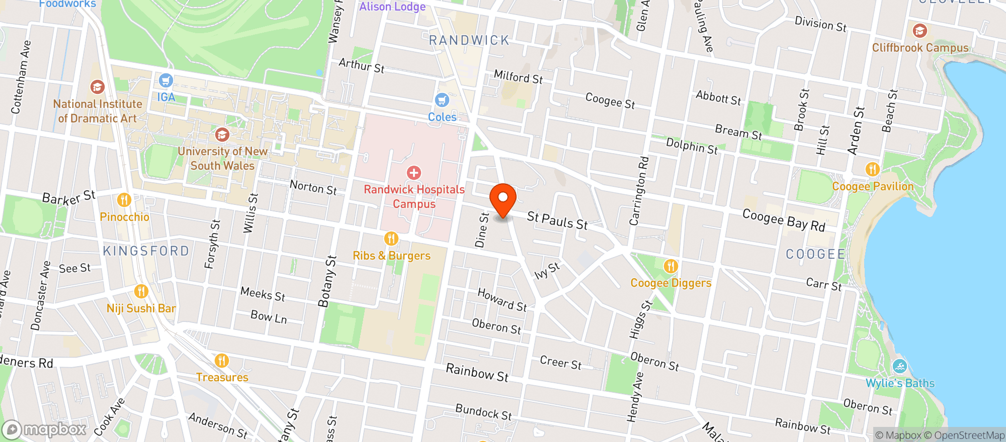 Map showing Randwick BWS