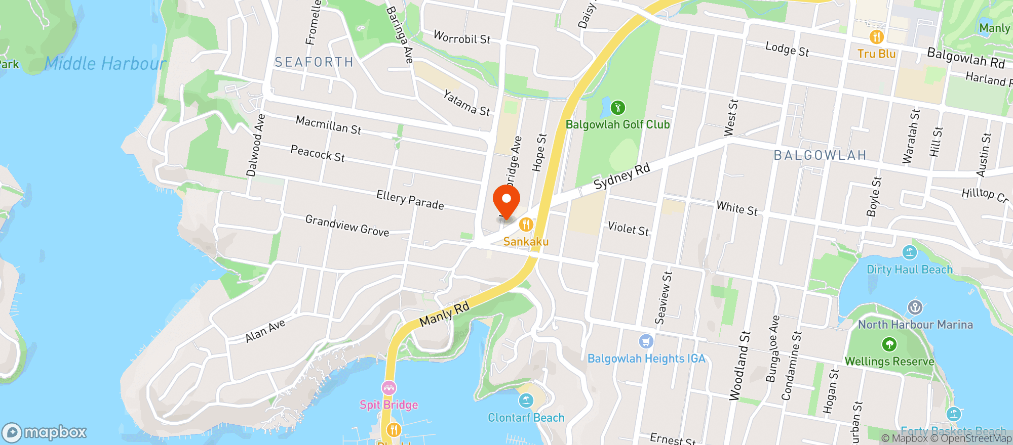Map showing Liquorland Seaforth