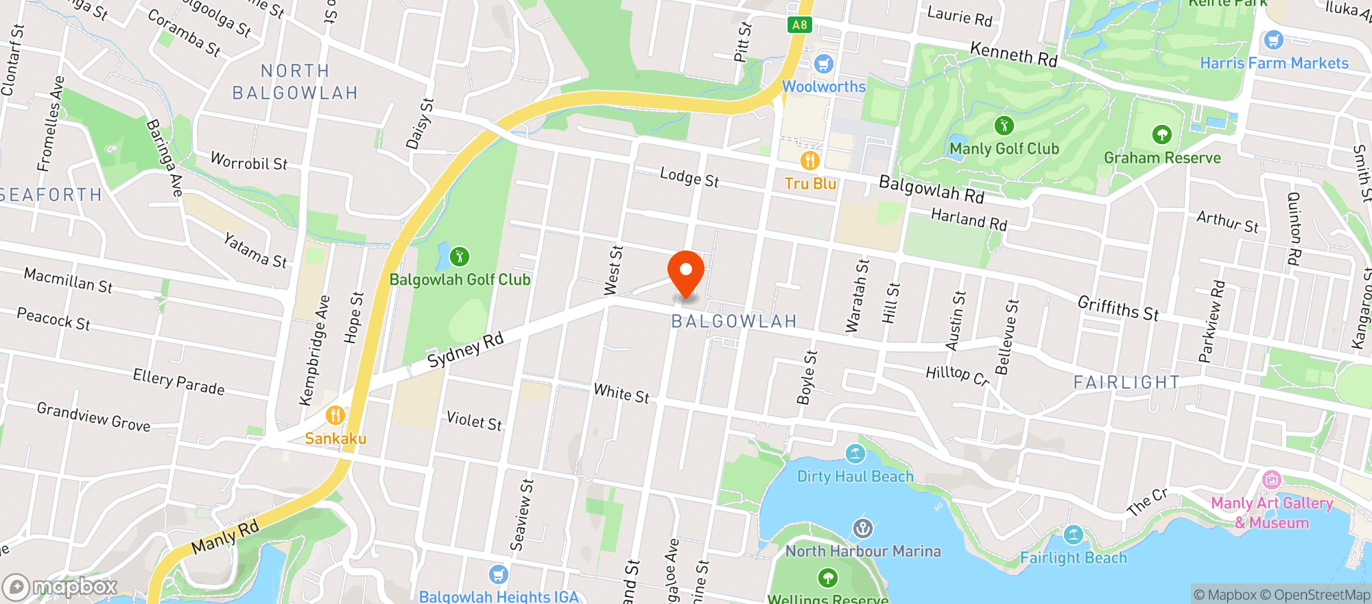Map showing Balgowlah Cellars