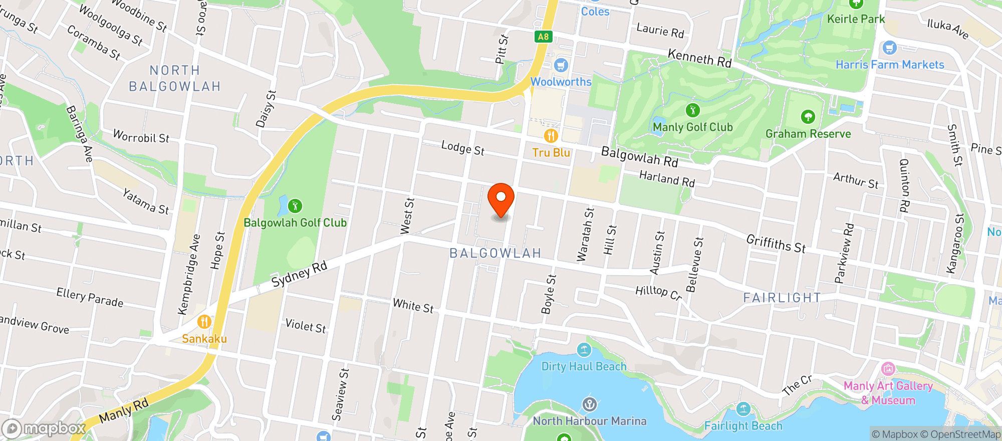 Map showing Liquorland Balgowlah