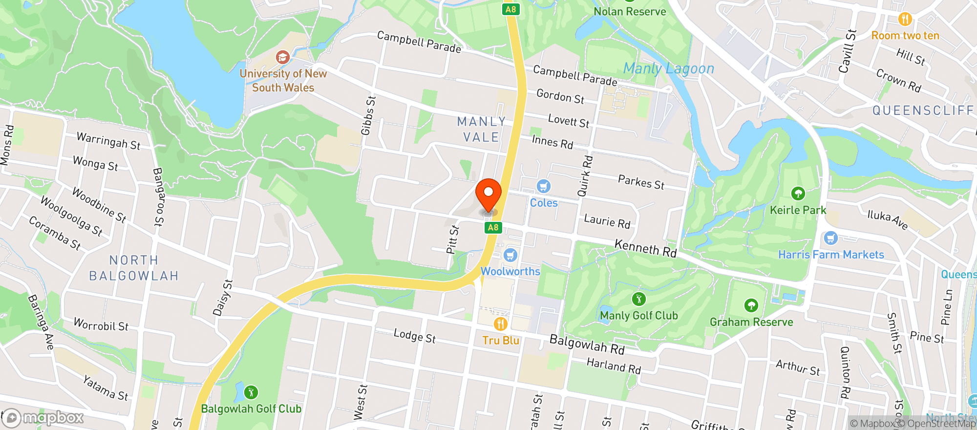 Map showing Manly Vale Dan Murphys