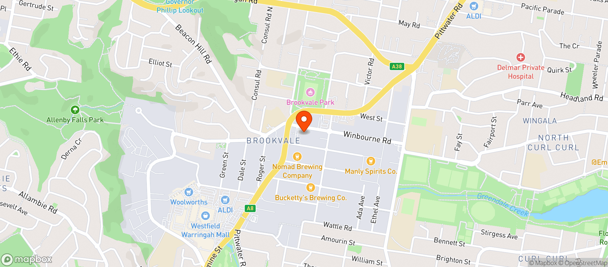Map showing Chubb’s Bar & Q