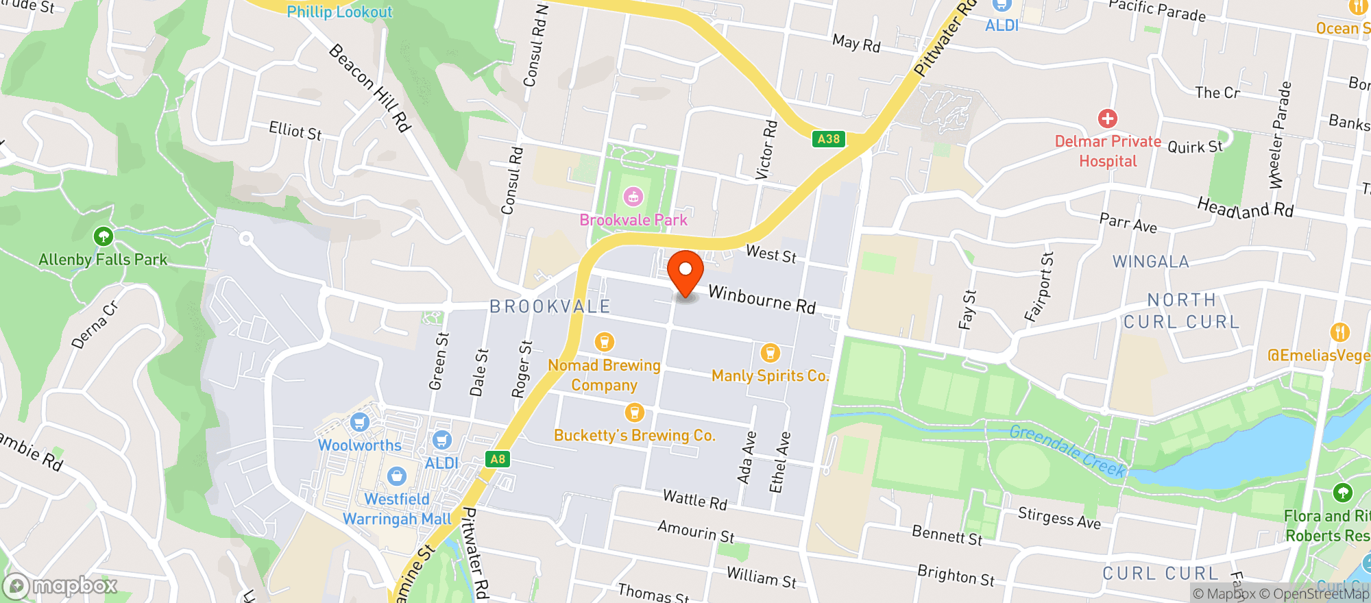 Map showing First Choice Liquor Market Brookvale