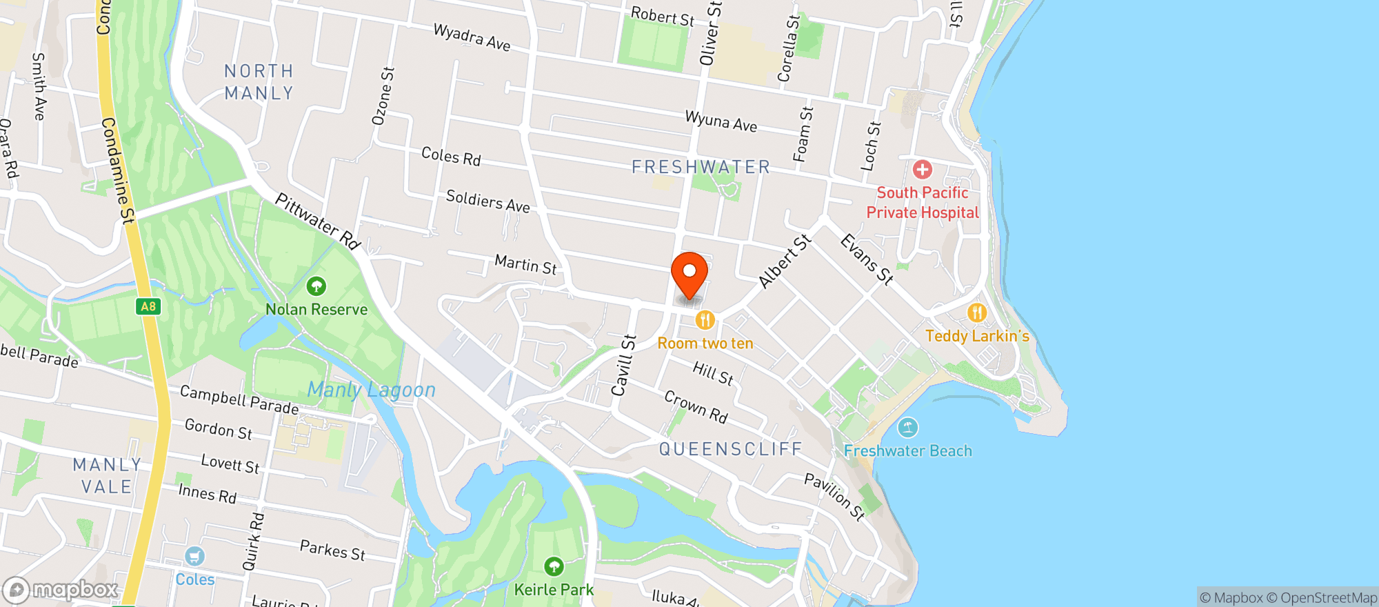 Map showing Liquorland Freshwater