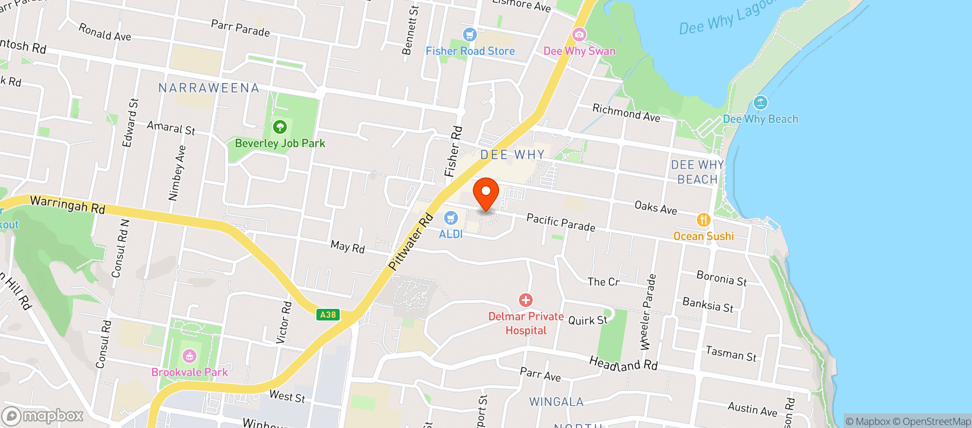 Map showing Bayfields