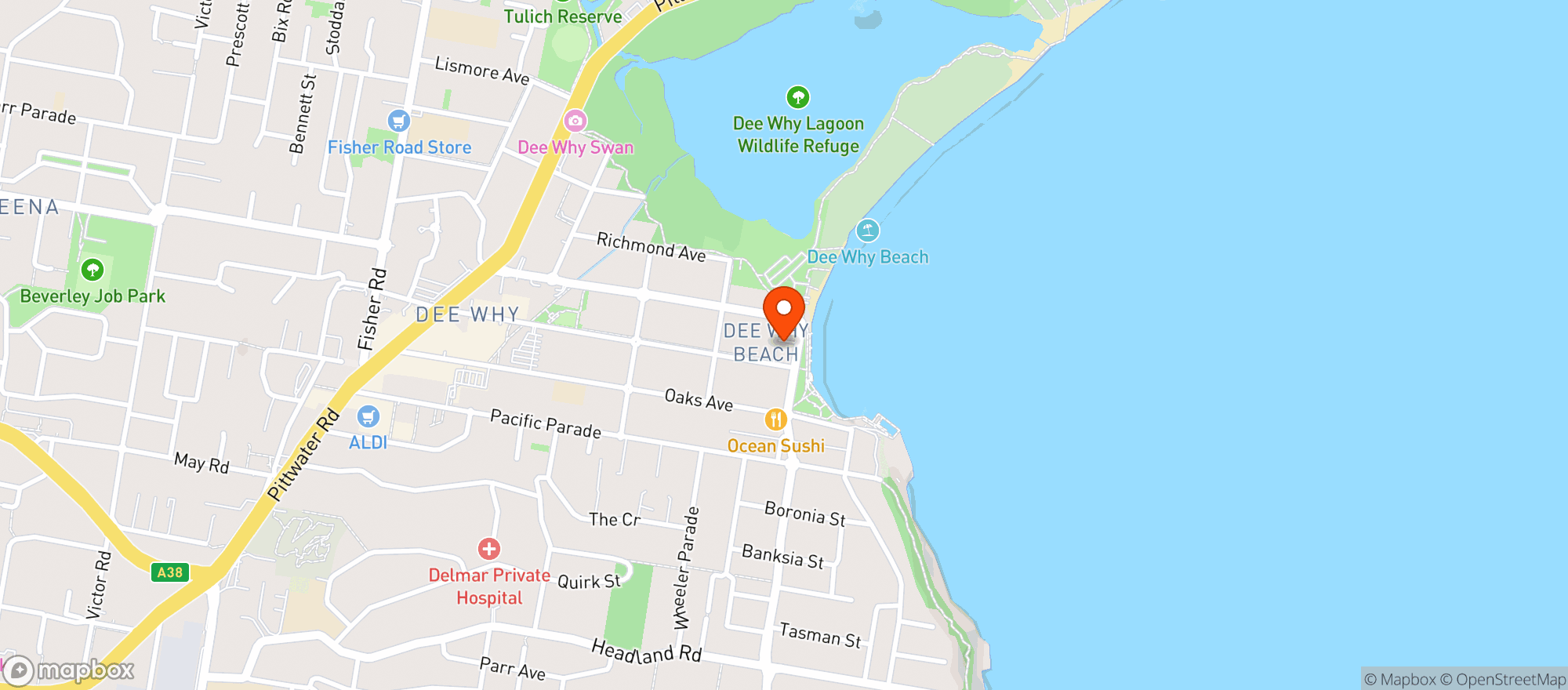 Map showing Correto Dee Why