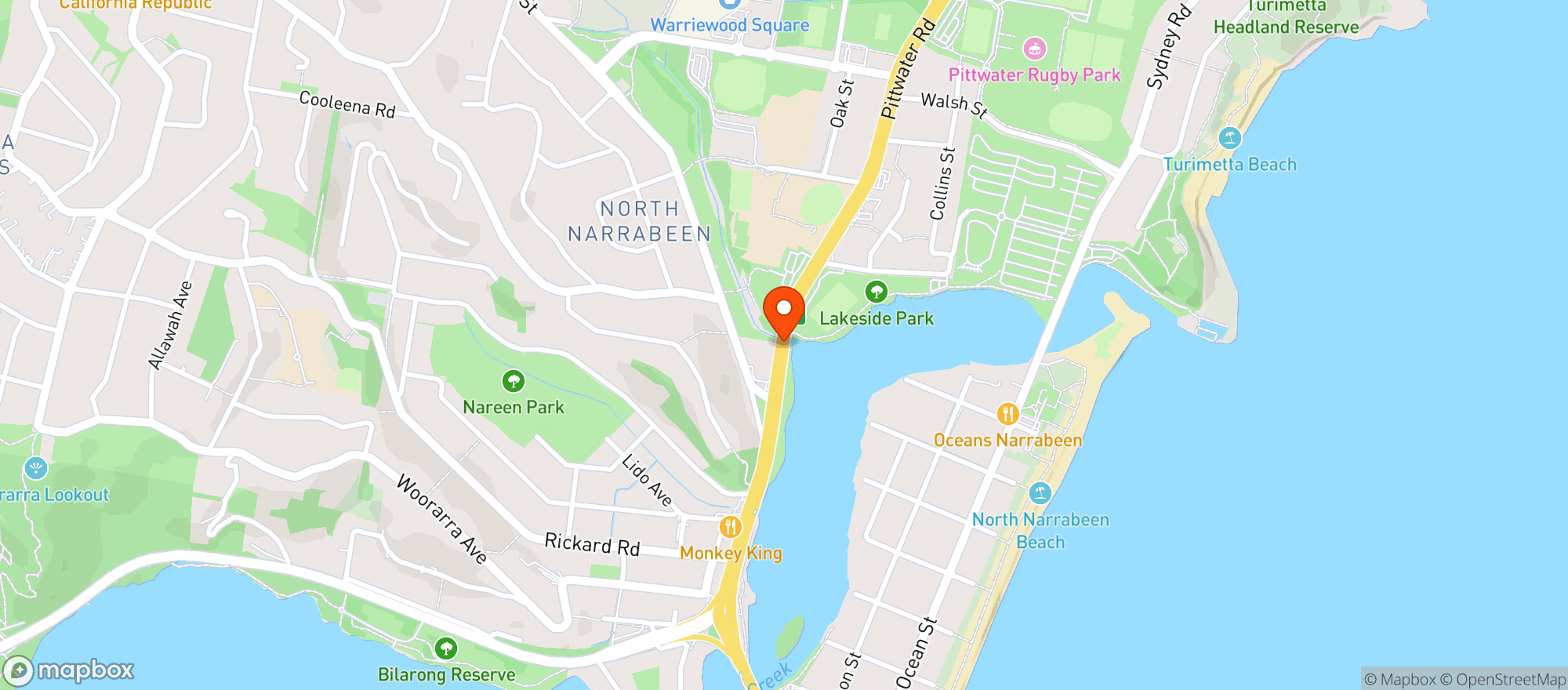 Map showing Mr. Liquor North Narrabeen (former Porters)