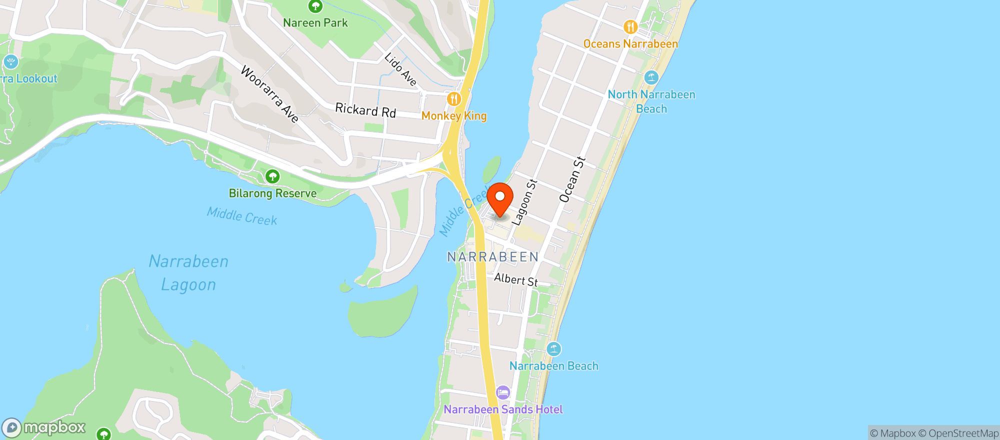 Map showing Narrabeen BWS