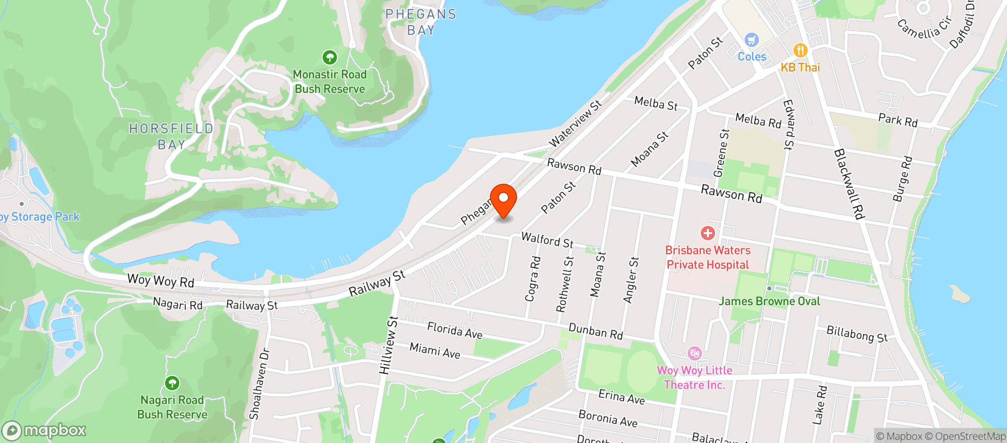 Map showing Liquorland Woy Woy