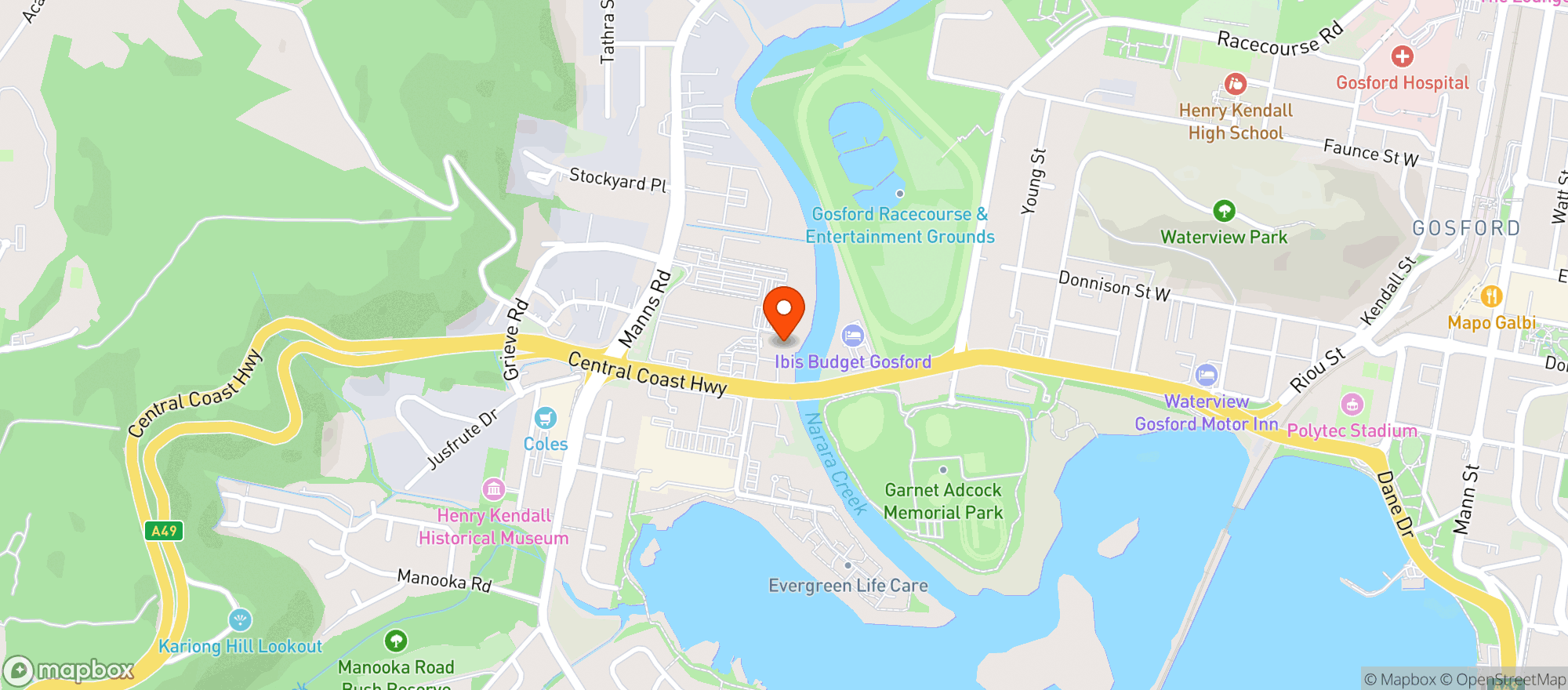 Map showing West Gosford Dan Murphys