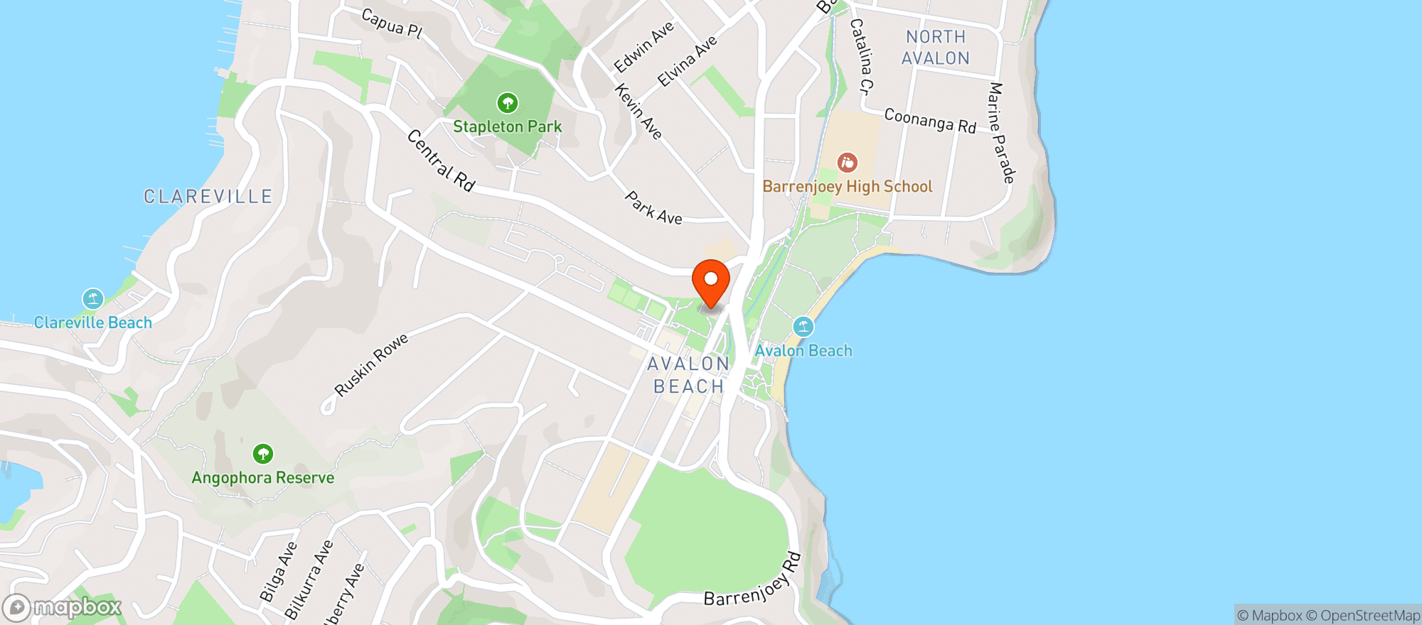 Map showing Woolworths Metro - Avalon Metro