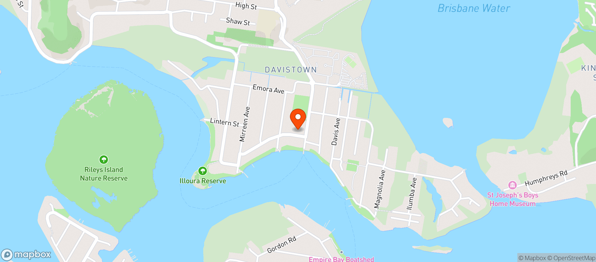 Map showing Davistown Cellars