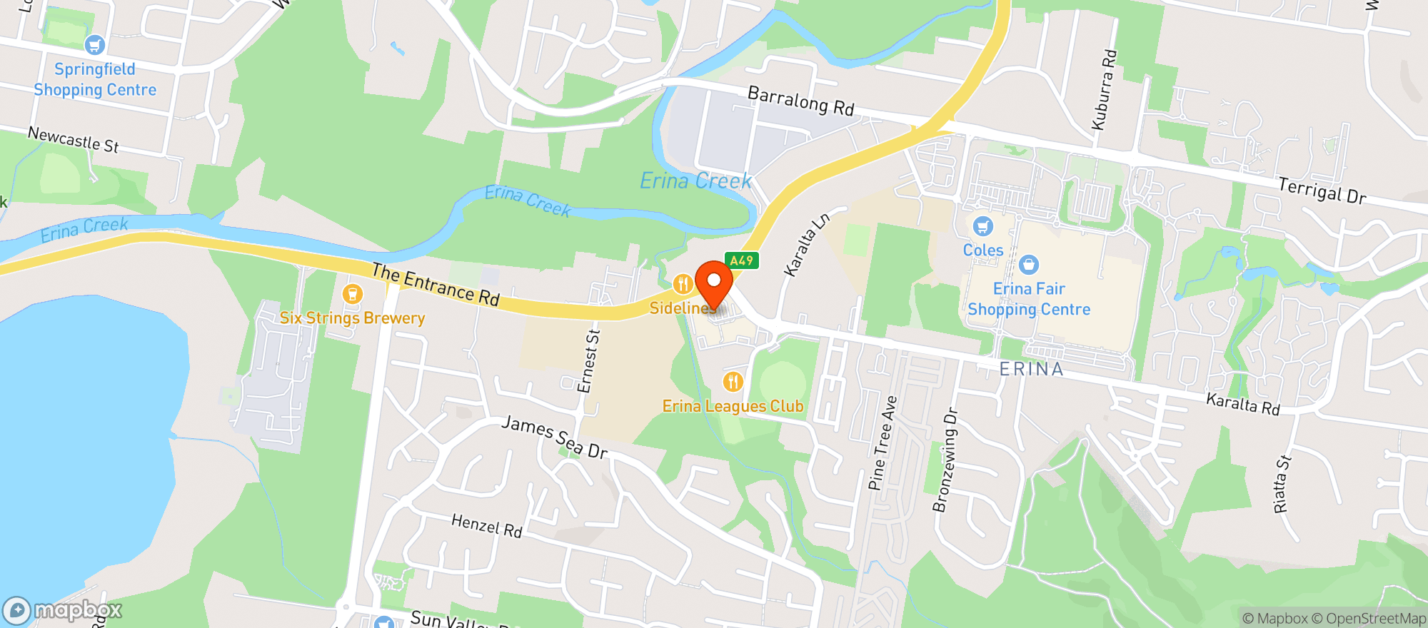 Map showing Erina Dan Murphy