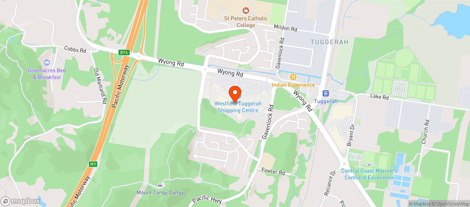Map showing Tuggerah Dan Murphys