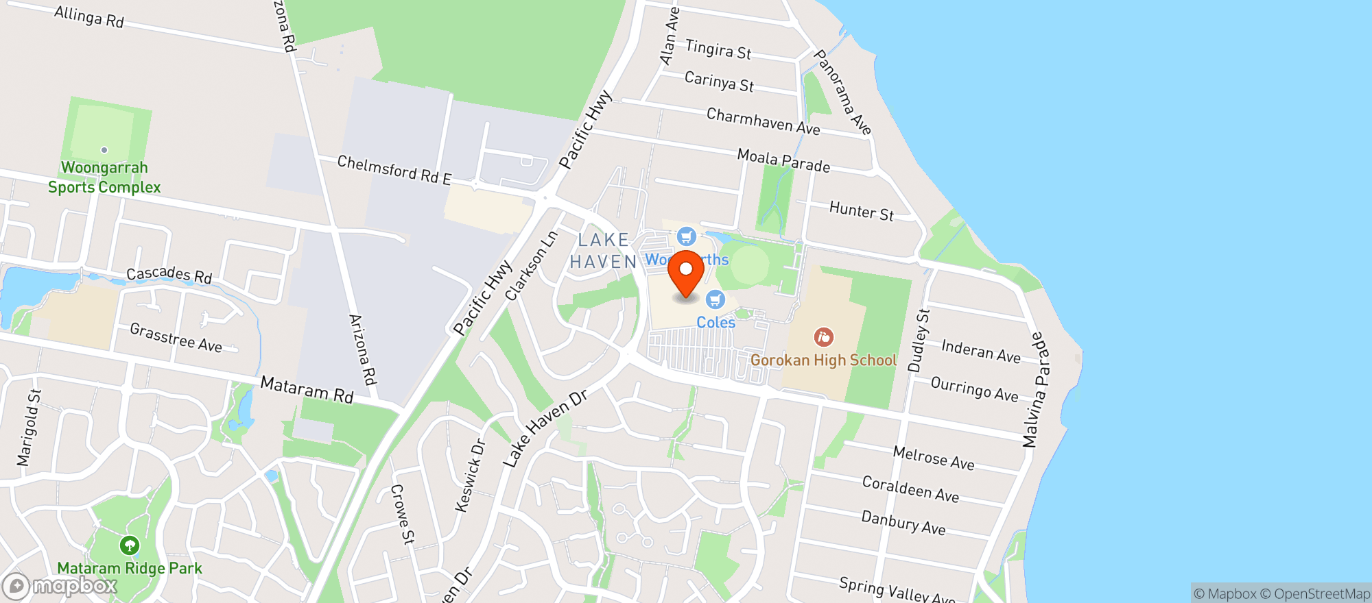 Map showing Liquorland Lake Haven