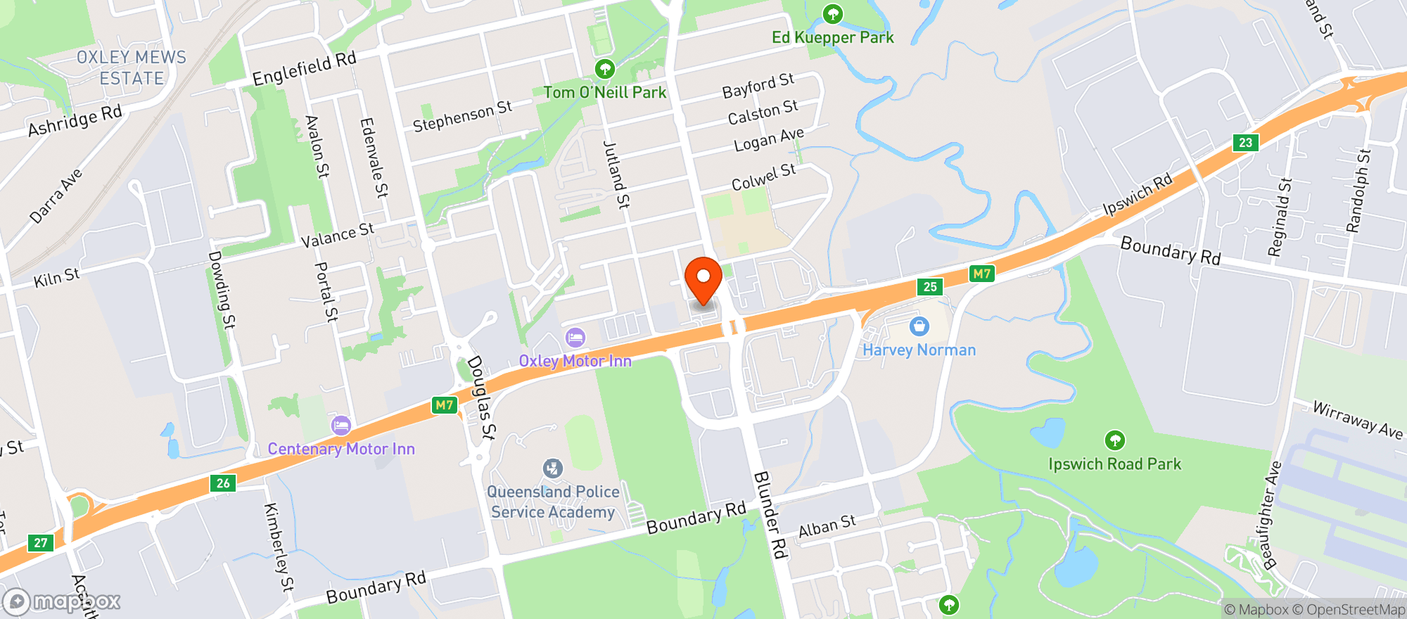 Map showing Liquorland Warehouse Oxley